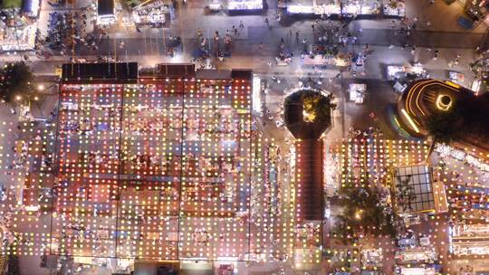 4K云南建水紫陶街夜景俯视航拍