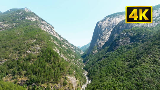 4K安徽绩溪鄣山大峡谷航拍及内景特写