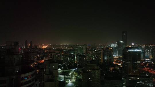 上海普陀区夜景航拍