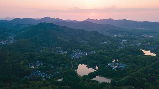 杭州西湖浴鹄湾航拍大范围延时视频