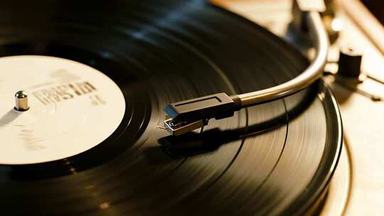 黑胶唱片机复古怀旧音乐视频