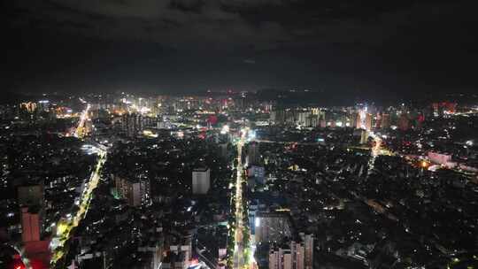 合集航拍广西玉林城市大景夜景灯光