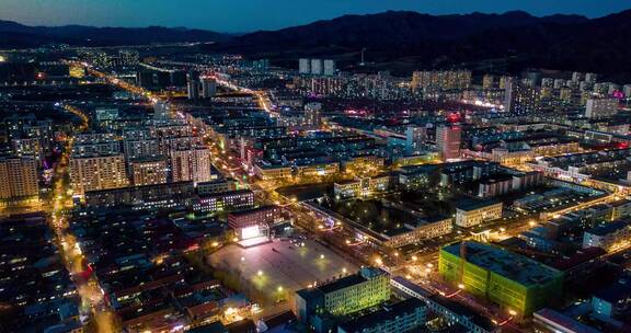 城市夜景车流延时