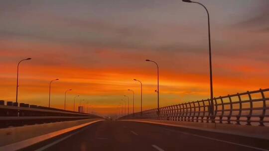 高速公路 夕阳 运动 美景 开车