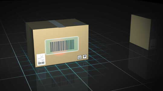 运输纸箱逐个扫描，数字捕获，然后发货视频素材模板下载