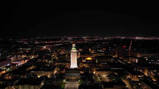 德克萨斯州奥斯汀市中心地标建筑夜景灯光