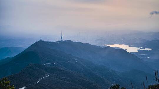 深圳_梧桐山_风景云流延时4K视频素材模板下载