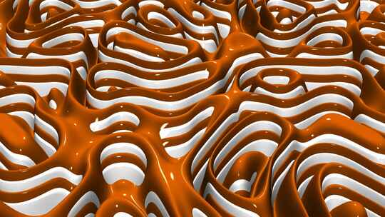 背景与橙色-白色油漆的波浪，独家，3D渲