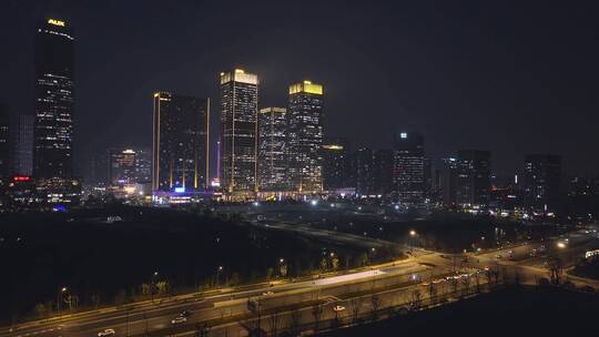 航拍杭州未来科技城夜景1