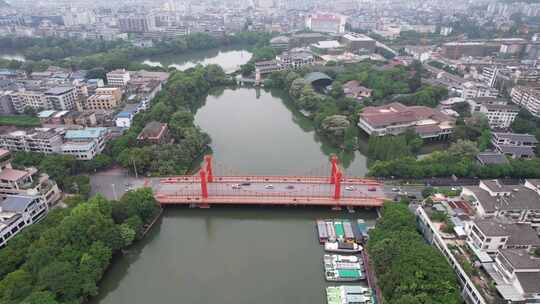 航拍广西桂林两江四湖5A景区