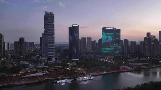 中国广东省佛山市佛山新城夜景