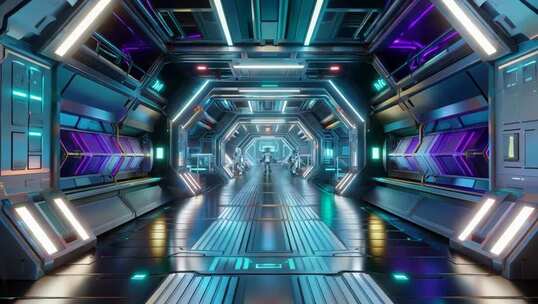 科幻风格未来感科技隧道