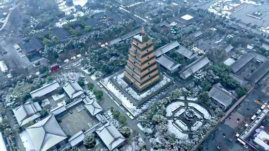 西安大雁塔雪景