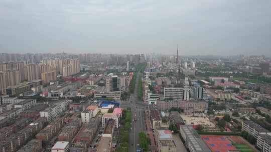 河北沧州城市风光交通航拍视频素材模板下载