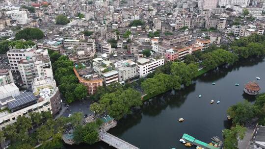 广东省潮州市古城城市风光航拍