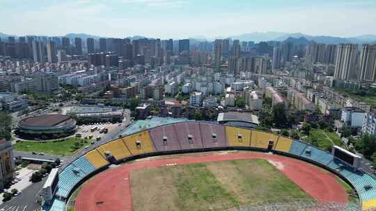 航拍宜春城市建设地标建筑