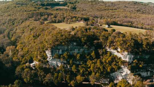 Dordogne，法国，无人机，树木