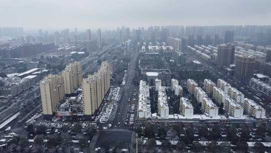 城市雪景