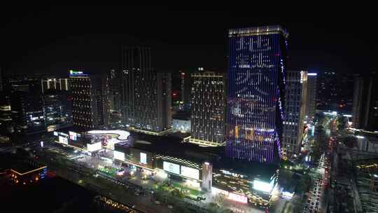 顺德北滘新城北滘公园夜景航拍视频素材模板下载