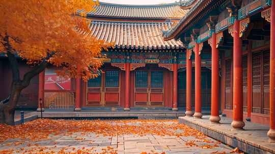 合集 深秋宫苑 唯美红叶 故宫紫禁城宫殿