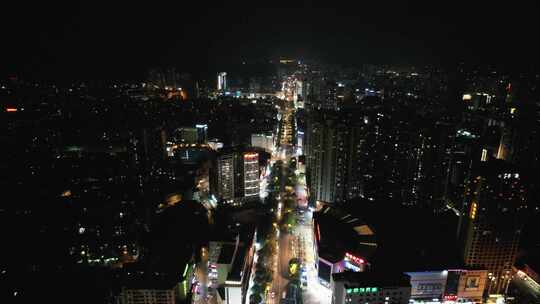 广西钦州夜景航拍
