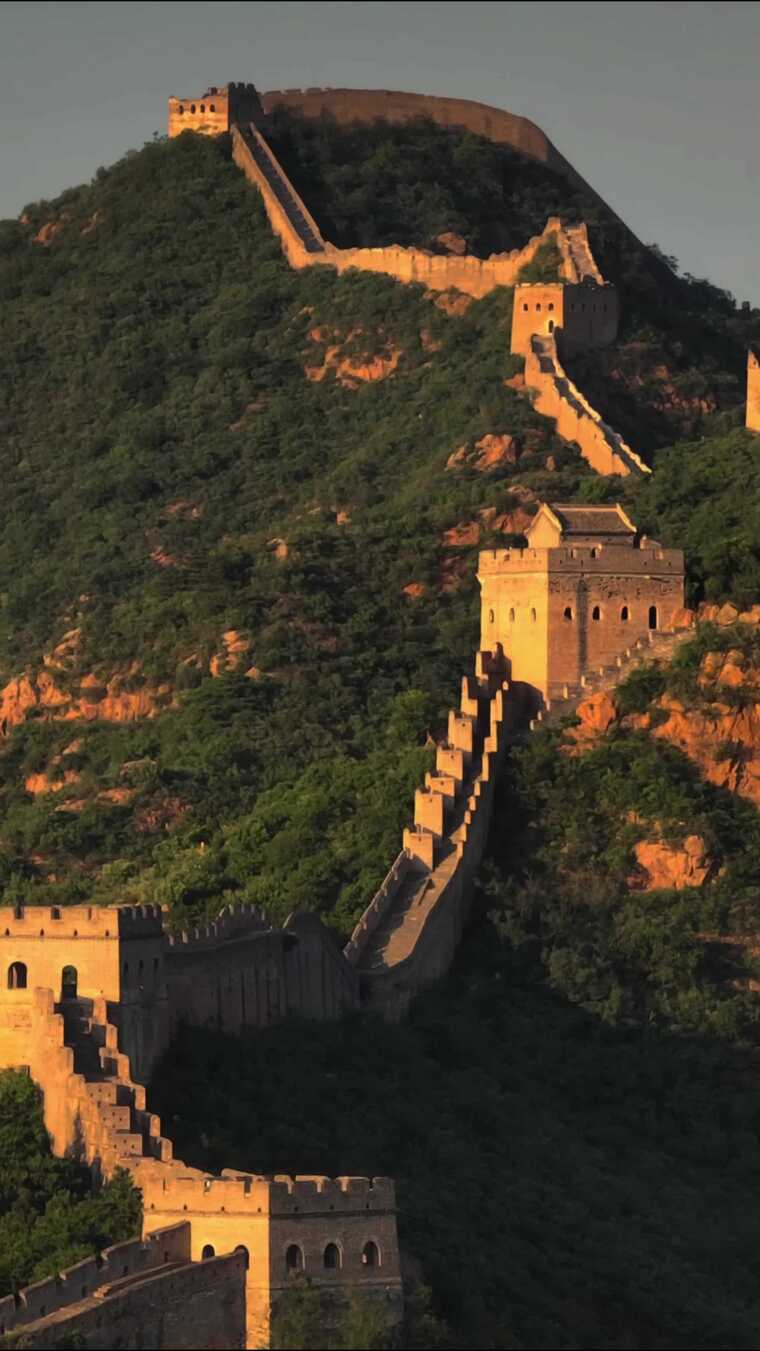 中国北京长城航拍竖屏