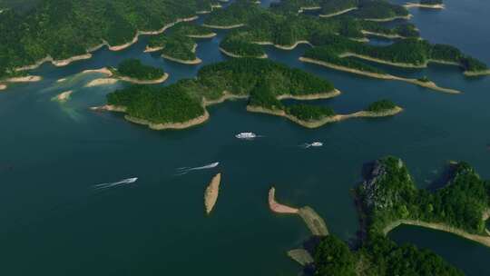 航拍千岛湖绝美景色视频素材模板下载