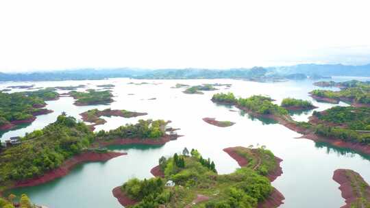 杭州千岛湖晨曦航拍