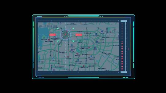4K智能监控科技感界面地图搜索