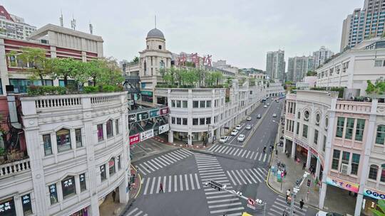 人车车流福建厦门中华城人来人往