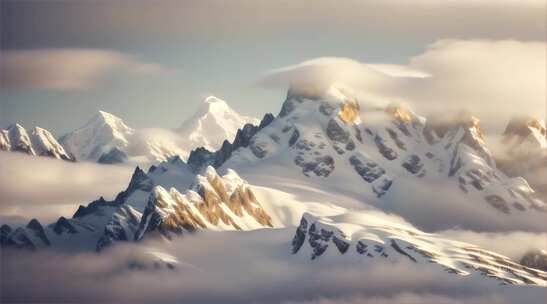 AIGC素材 雪山山峰自然风景