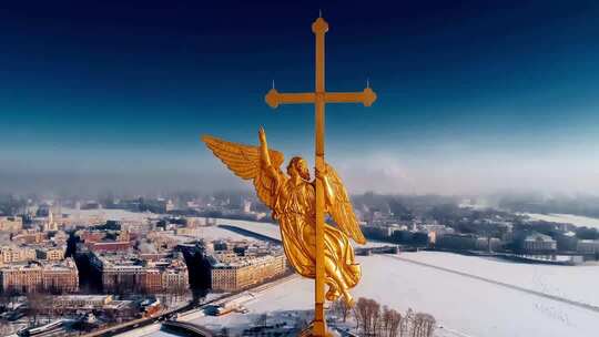 俄罗斯圣彼得堡城市航拍全景