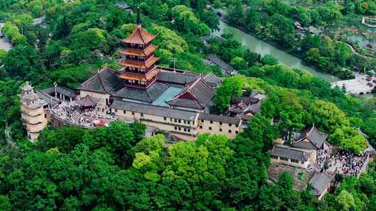 航拍南通狼山风景区