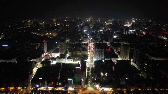 湖南衡阳城市夜景灯光航拍