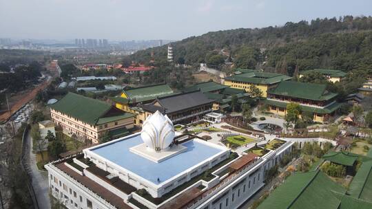 庐山东林寺4K航拍原素材视频素材模板下载