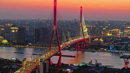 杨浦大桥 杨浦区 上海交通 车流夜景延时