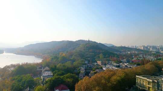 杭州西湖景区宝石山航拍