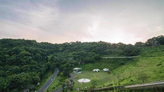 4K广州从化山区日落延时