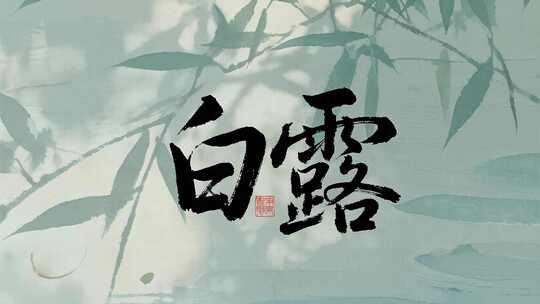 白露节气水墨书法风传统文化视频