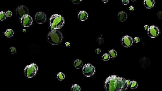 泡泡绿叶动态背景视频素材带通道