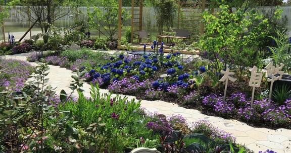 阳光户外花园唯美庭院设计花境花园设计