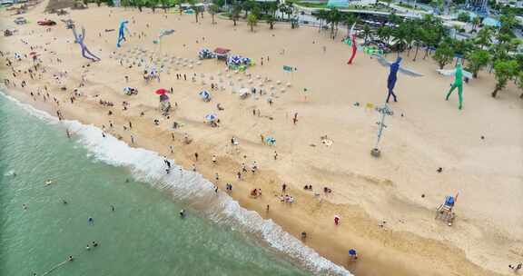 深圳大梅沙沙滩航拍0753