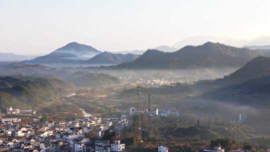 皖南山区深秋清晨景色