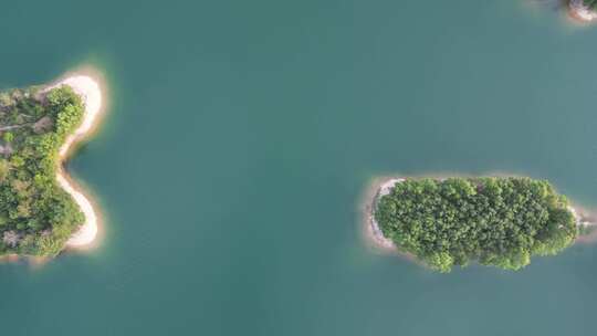 航拍湖北随州琵琶湖风景区