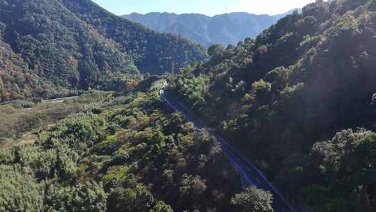 四明山 盘山公路 秋色 秋天 余姚