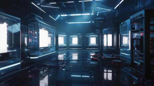 未来科技感实验室内部场景