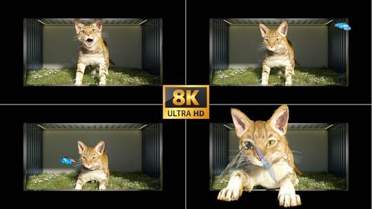 8k 可爱猫咪裸眼3d素材高清在线视频素材下载