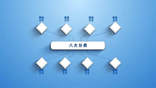 蓝色简洁企业项目分类领域（年终总结）AE视频素材教程下载