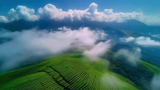 山川河流空中俯瞰美景