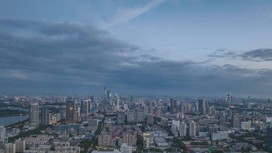 南京CBD新街口夜景航拍